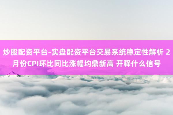 炒股配资平台-实盘配资平台交易系统稳定性解析 2月份CPI环比同比涨幅均鼎新高 开释什么信号